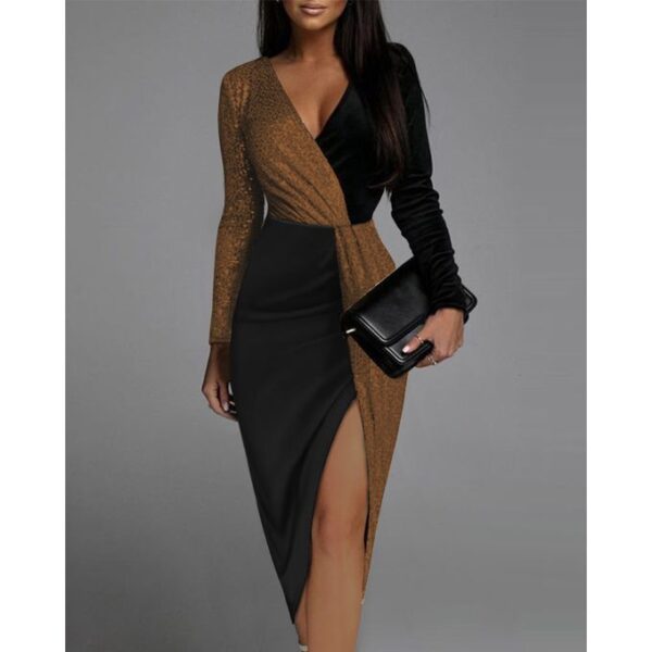 Women's Two-tone Sexy Dress Dinner Dress