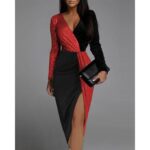 Women's Two-tone Sexy Dress Dinner Dress