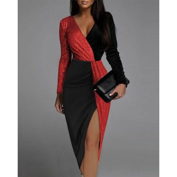 Women's Two-tone Sexy Dress Dinner Dress