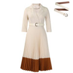 Women Suit-Style Collar Elegant Office-Style Pleated African Dress - Image 2