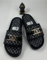 Strappy Letter-Printed Sandals - Image 2