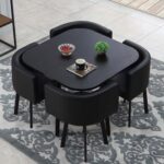Leisure small round table coffee table one table and four chairs combination - Image 34