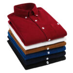 Spring and Autumn Corduroy Bottom Long-sleeved Shirt