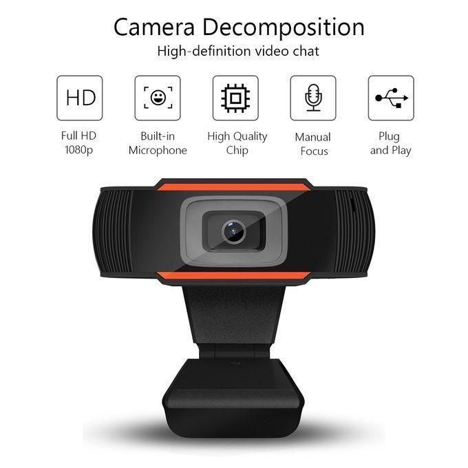 1080P Full HD USB Webcam Computer Camera With Microphone-Black 1080P Full HD USB Webcam Computer Camera With Microphone-Black