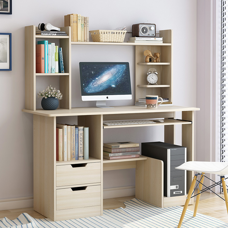 12054570707_895852132.jpg Simple bedroom computer desktop table with bookshelf desk - Image 1