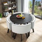 Leisure small round table coffee table one table and four chairs combination - Image 7