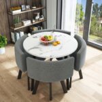 Simple modern negotiation reception table and chair combination office leisure milk tea coffee shop rental house dining table - Image 44