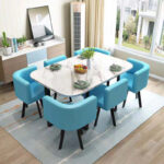 Small conference table for 6 people long table simple modern rectangular dining table - Image 40