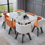 Conference table for 6 people long table simple modern rectangular dining table - Image 22
