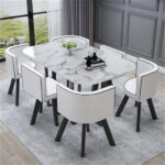 Conference table for 6 people long table simple modern rectangular dining table - Image 33