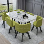 Small conference table for 6 people long table simple modern rectangular dining table - Image 36