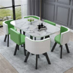 Conference table for 6 people long table simple modern rectangular dining table - Image 21