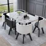 Small conference table for 6 people long table simple modern rectangular dining table - Image 23