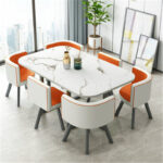Conference table for 6 people long table simple modern rectangular dining table - Image 31
