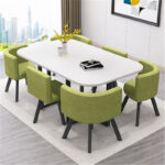 Conference table for 6 people long table simple modern rectangular dining table - Image 42