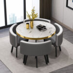 Leisure small round table coffee table one table and four chairs combination milk tea shop reception small apartment meeting - Image 20