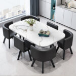 Conference table for 6 people long table simple modern rectangular dining table - Image 7