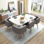 Small conference table for 6 people long table simple modern rectangular dining table - Image 20