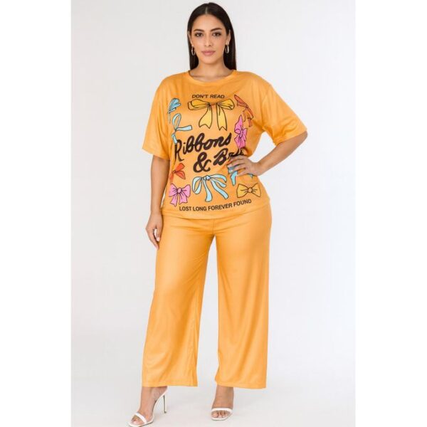 2 Pcs Casual Top and Down - Yellow