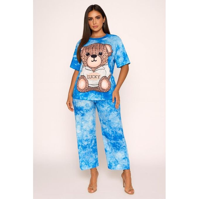 2 Pcs Casual Wear - Blue & White 2 Pcs Casual Wear - Blue & White