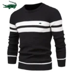 2023 High Quality New Mens Boys Winter Stripe Sweater Thick Warm - Image 2