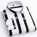 2023 Spring and Autumn Men's Pointed Stripes Casual Long Sleeve Shirt