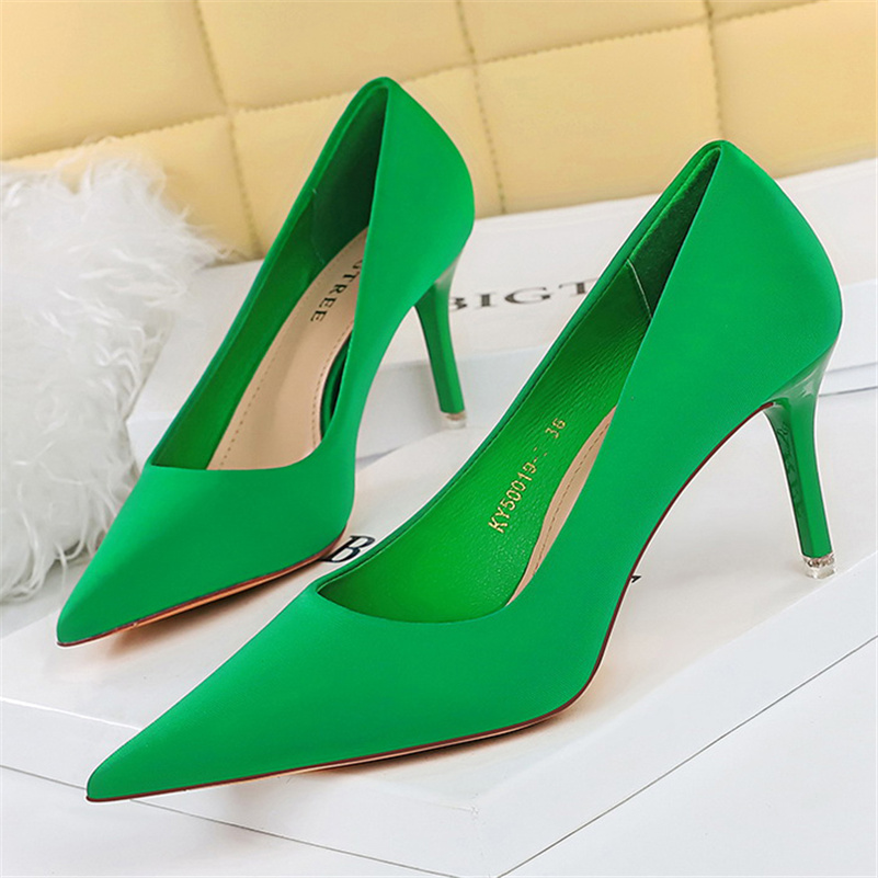 2023-Women-7-5cm-10-5cm-High-Heels-Scarpins-Pumps-Lady-Plus-Size-Green-Purple-Fetish.jpg 2023 Women 7.5cm 10.5cm High Heels - Image 1