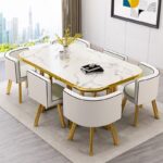 Conference table for 6 people long table simple modern rectangular dining table - Image 29
