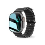 2.2'' Smart Ultra-Narrow Bezel Watch – Compatible with Android & iOS, Bluetooth Calling, Sports & Casual Design, Men's Strap - Black