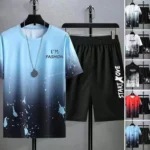 2Pcs/Set O-Neck Short Sleeve Elastic Waistband Casual Outfit Pockets