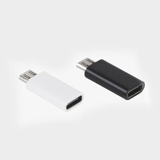 2Pcs Android Type-c Adapter Charger OTG White/Black 2Pcs Android Type-c Adapter Charger OTG White/Black