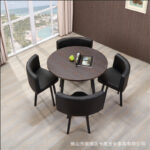 Leisure small round table coffee table one table and four chairs combination - Image 6