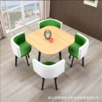 Leisure small round table coffee table one table and four chairs combination milk tea shop reception small apartment meeting - Image 19