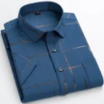6XL New Summer Men Short Sleeve Printed Casual Shirts Stretch Shirt For Man - Image 3