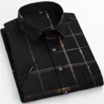 6XL New Summer Men Short Sleeve Printed Casual Shirts Stretch Shirt For Man - Image 5
