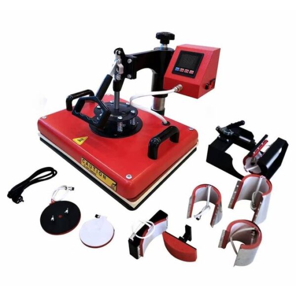 8 In 1 Heat Press Digital Design Transfer Machine for Clothes Customisation - Multicolour - 40cm x 60cm