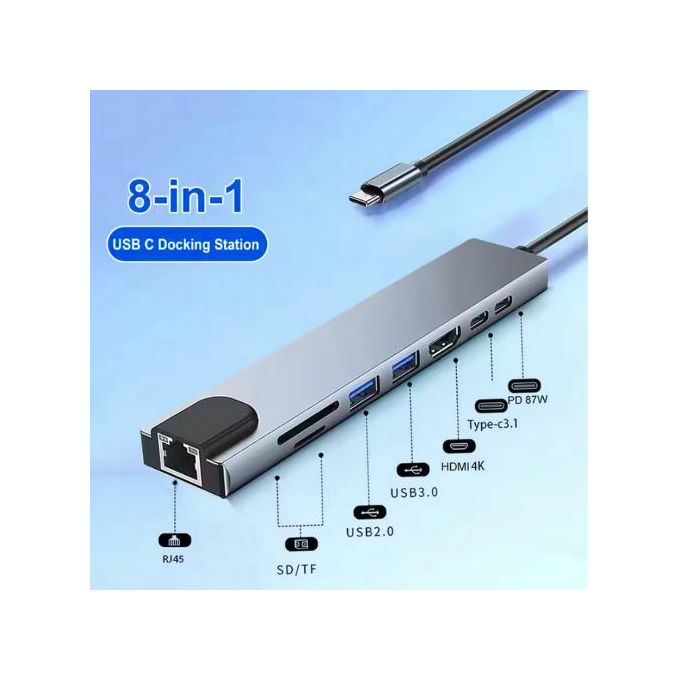 8-in-1 USB-C Multifunction Hub Adapter 8-in-1 USB-C Multifunction Hub Adapter