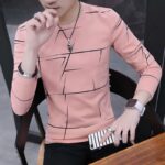 Autumn new men's long-sleeved T-shirt thin tops 2023 Korean style - Image 3