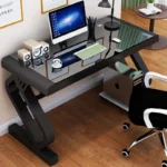 Bookcase With Grid Bookshelf Desktop Multi-layer Wrought Iron Shelf Student Computer Desk Table
