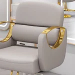 Fashionable Luxury Barber Chair Classic Gold Professional Armrest Chair - Image 3