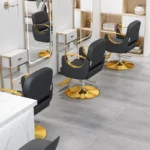 Fashionable Luxury Barber Chair Classic Gold Professional Armrest Chair - Image 5