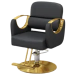 Fashionable Luxury Barber Chair Classic Gold Professional Armrest Chair - Image 6