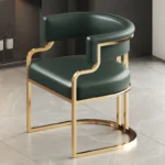 Living Room Lounge Dining Chairs Leather Designer Luxury Gold Legs - Image 4