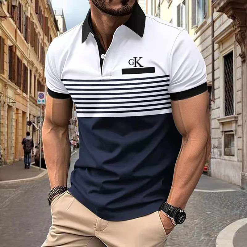 New-Business-Leisure-Summer-Men-s-Polo-Shirt-Short-Sleeve-Top-Pattern-Printed-Button-T-shirt.webp New Business Leisure Summer Men's Polo Shirt - Image 1