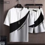 Casual short-sleeved shorts suit men's large size trendy