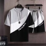 Casual short-sleeved shorts suit men's large size trendy - Image 5