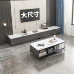 TV cabinet modern simple coffee table combination small household living room - Image 4