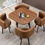 Simple square negotiation table and chair combination shop - Image 60