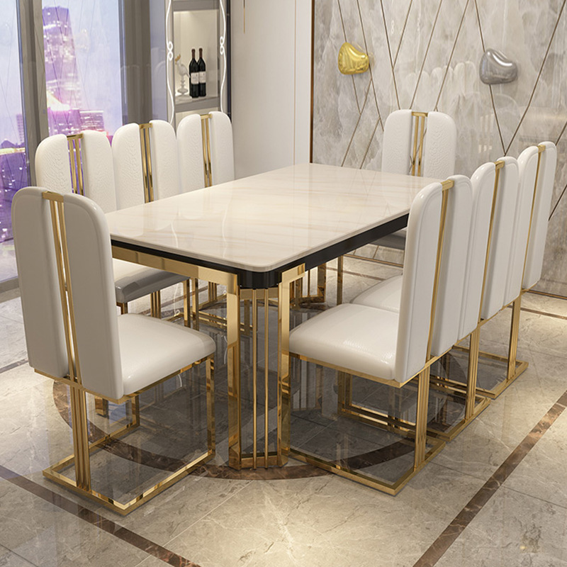 O1CN01CnZmIP1GTNOHZuxLp_21216000000000623-0-cib.jpg Modern simple marble dining table and chair - Image 1