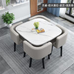 Simple square negotiation table and chair combination shop - Image 6
